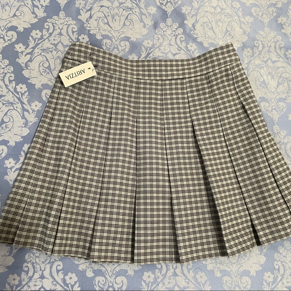 Sunday Best dusty blue mini skirt.